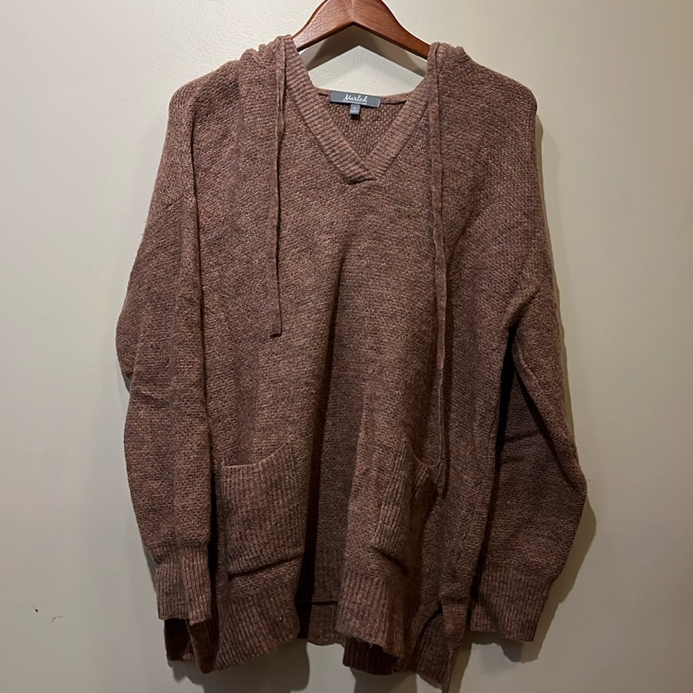 Soft! Heather pink hooded sweater size 1X